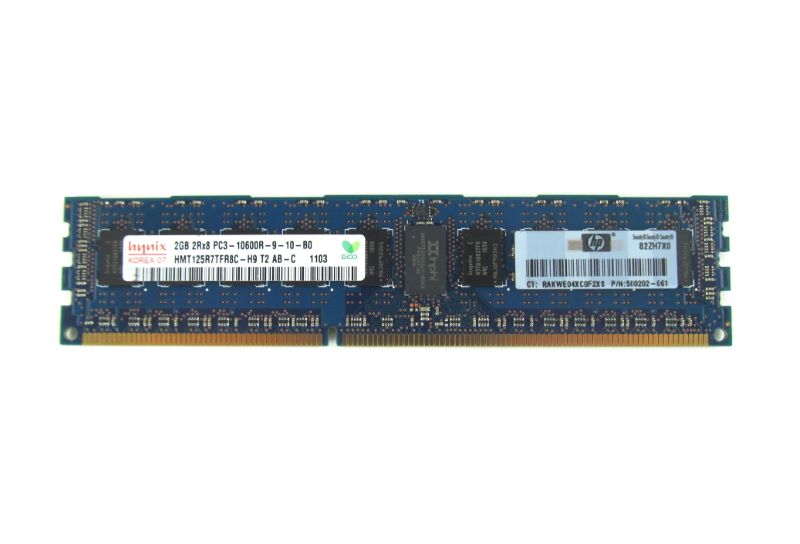 500202-061 HP 2Gb (1X2Gb) 2RX8 PC3-10600R-9 Memory Dimm